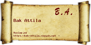 Bak Attila névjegykártya